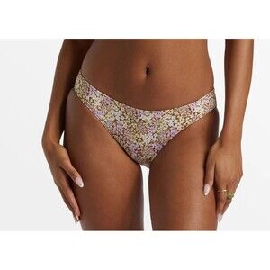 Billabong Women Medium 10 Ready For Sun Lowrider Bikini Bottoms Floral Brown NEW